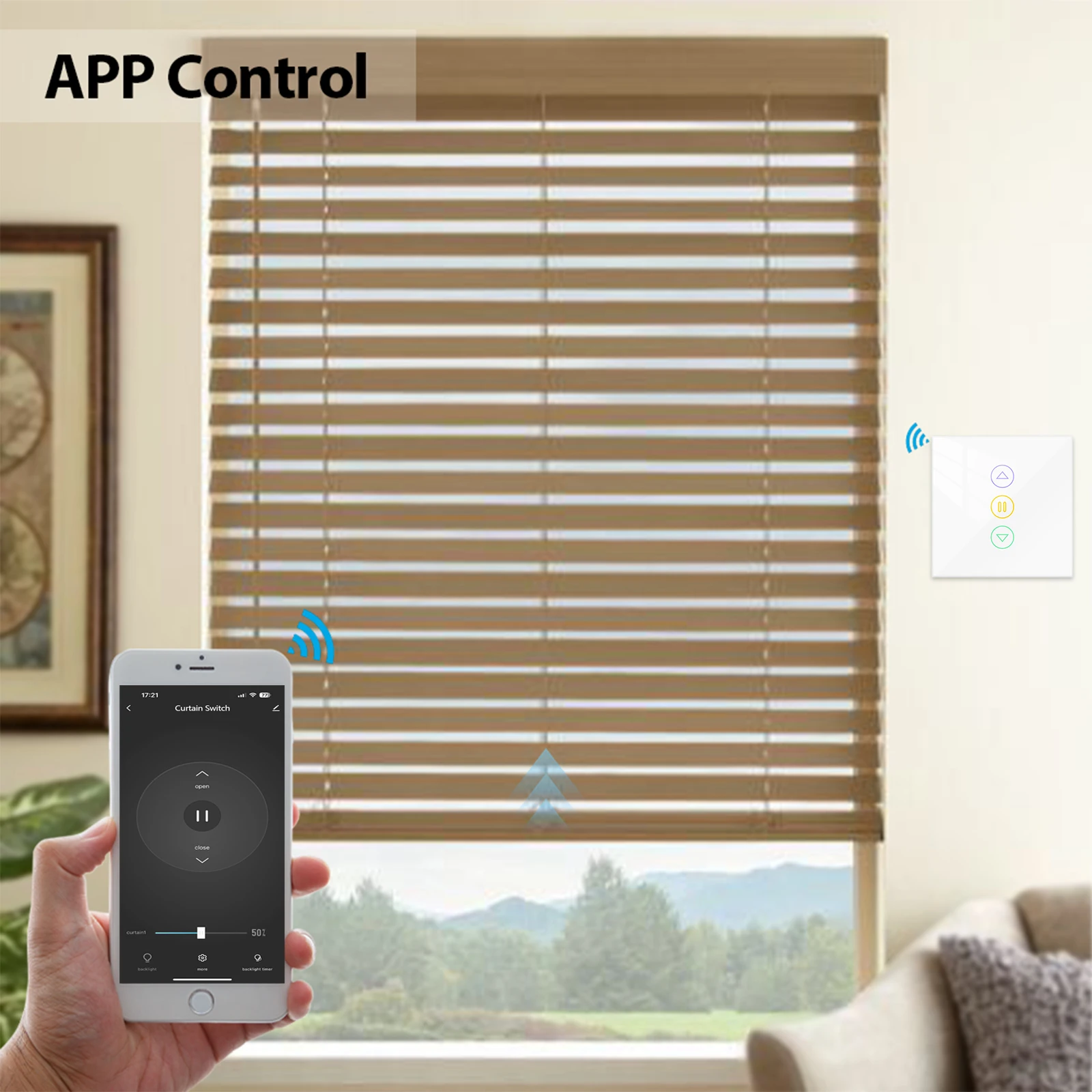 WiFi Smart Touch Curtain Blinds Roller Shutter Engine Switch Tuya Life App Remote Control works with Alexa Echo Google Home