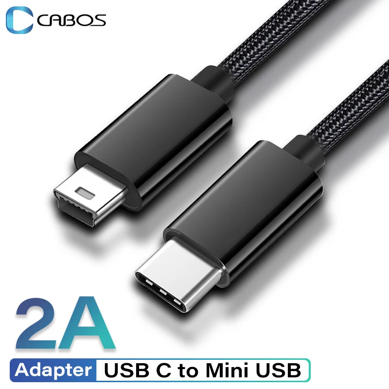 

Переходник с USB C на Mini-USB, кабель Thunderbolt 3 Mini USB Type-C для MacBook pro, MP3-плеера, камеры, HDD Type-C на Mini USB кабель, 2 А