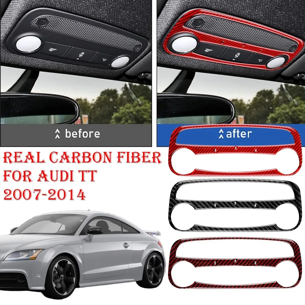 

Лампа для чтения, лампа на крыше, панель, рамка, отделка, декоративная наклейка из углеродного волокна для Audi TT 2007-2014, аксессуары для салона автомобиля