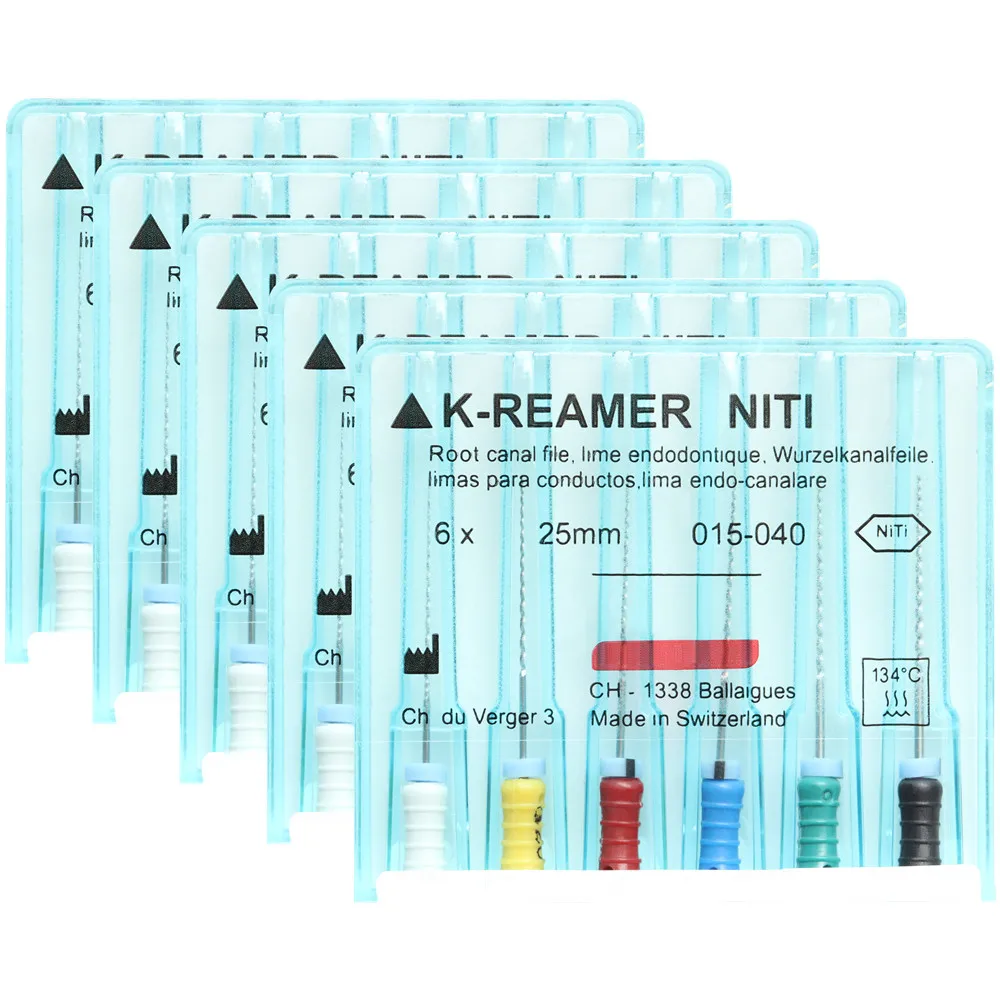 

5 Packs 21/25mm Dental K-REAMER NiTi Flexible Endo Root Canal K Files Hand Use Endodontic Nickel Titanium Dentistry Supplies