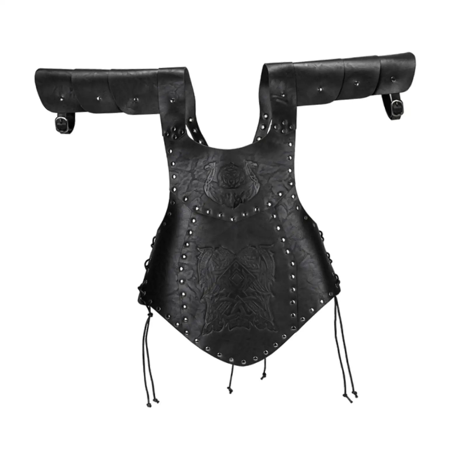 Medieval Chest Armor Knight Breastplate Costume Cosplay with PU Leather Construction Riveted Accents Suitable for Cosplay G