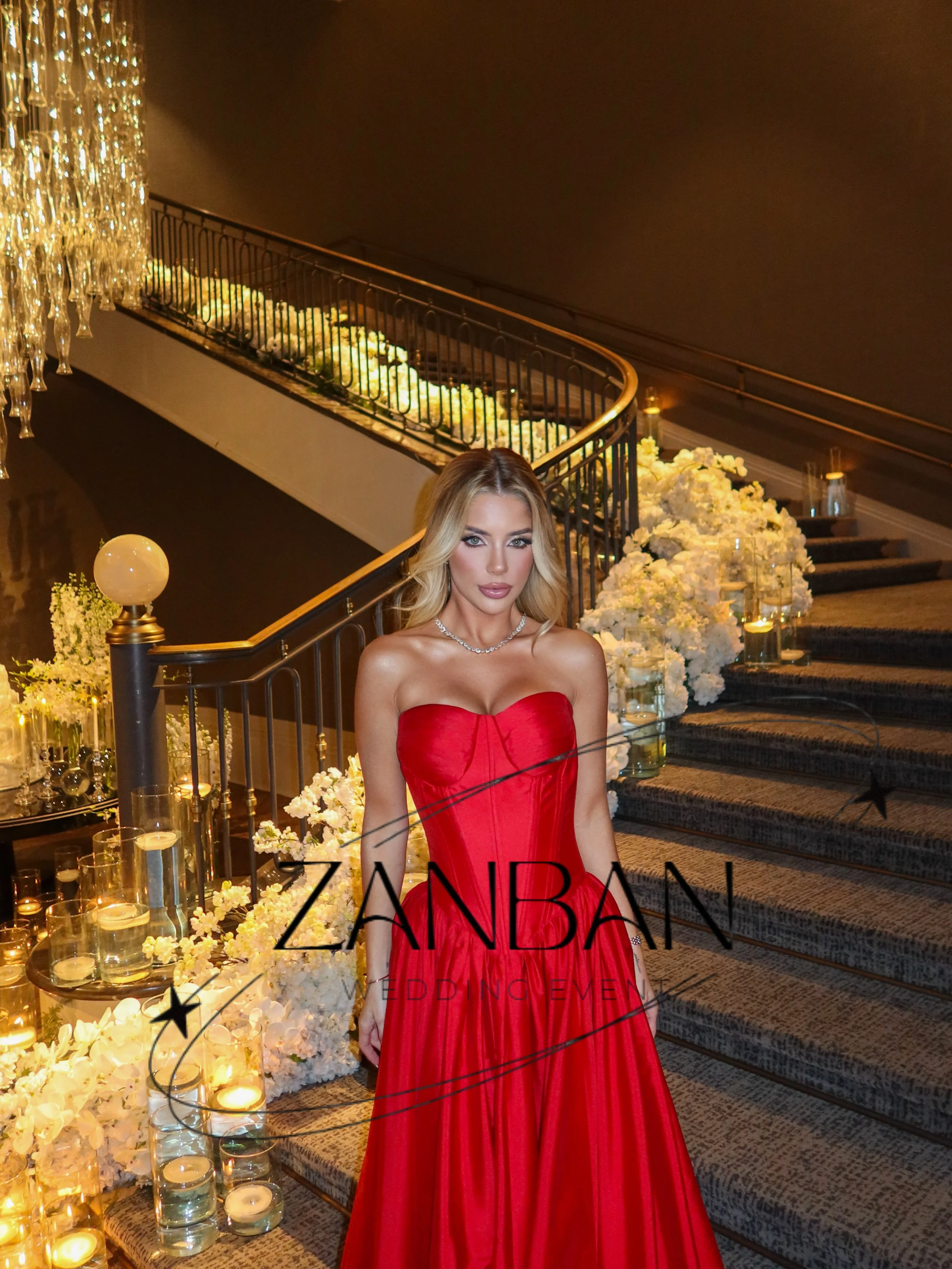 ZanBan Customized New Red Natural Flared Ball Gown Prom Dress Solid Satin Plain vestidos de noche Sweetheart Formal Evening Gown