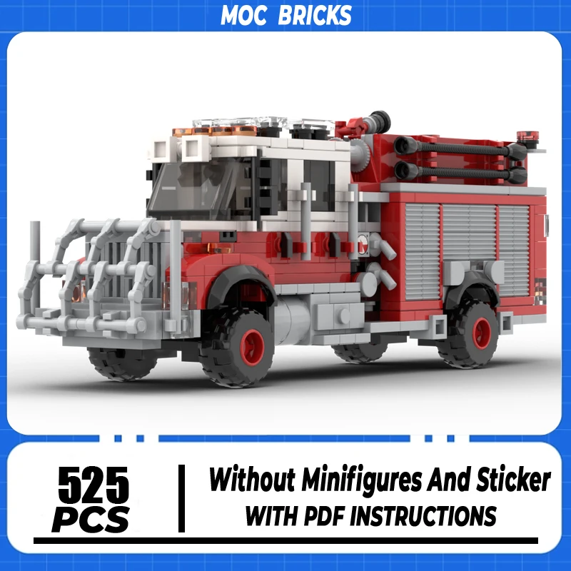 Fire Fighting Vehicle Moc Building Blocks 4x4 Brush Fire Engine Model Technology Brick DIY Assembly Construction Toy HolidayGift