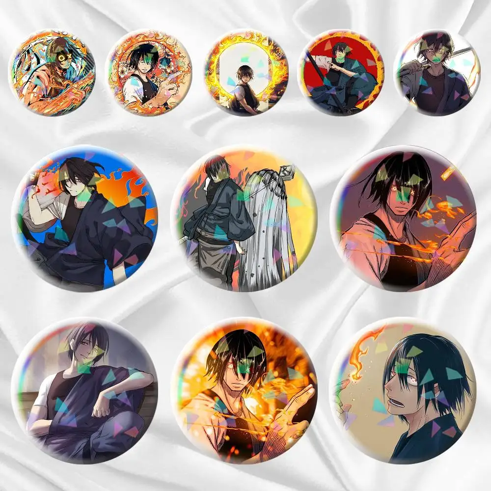 

Benimaru Shimon Fire Force 75mm 44mm 25mm Accessories Toys Badge Brooch Backpack Hat Pins
