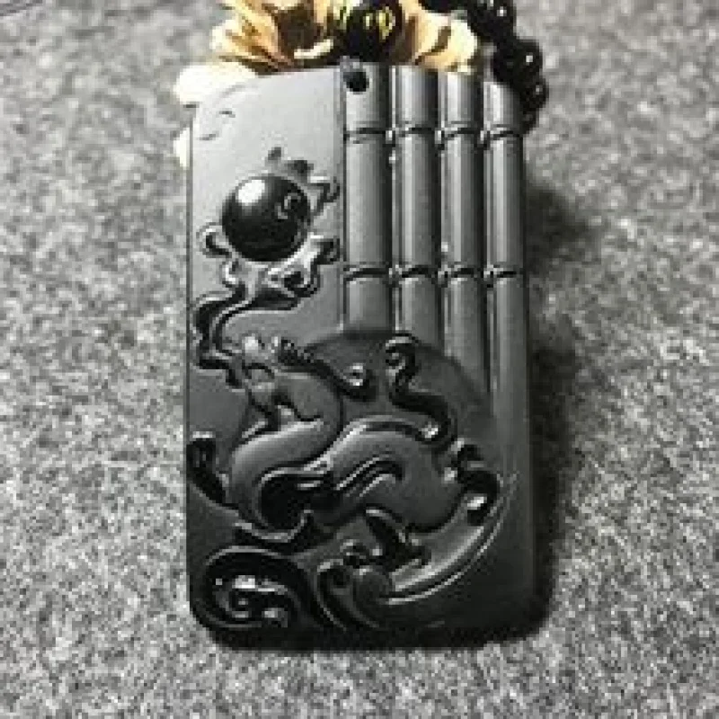 Obsidian Sunrise , Ascending Pendant Necklace