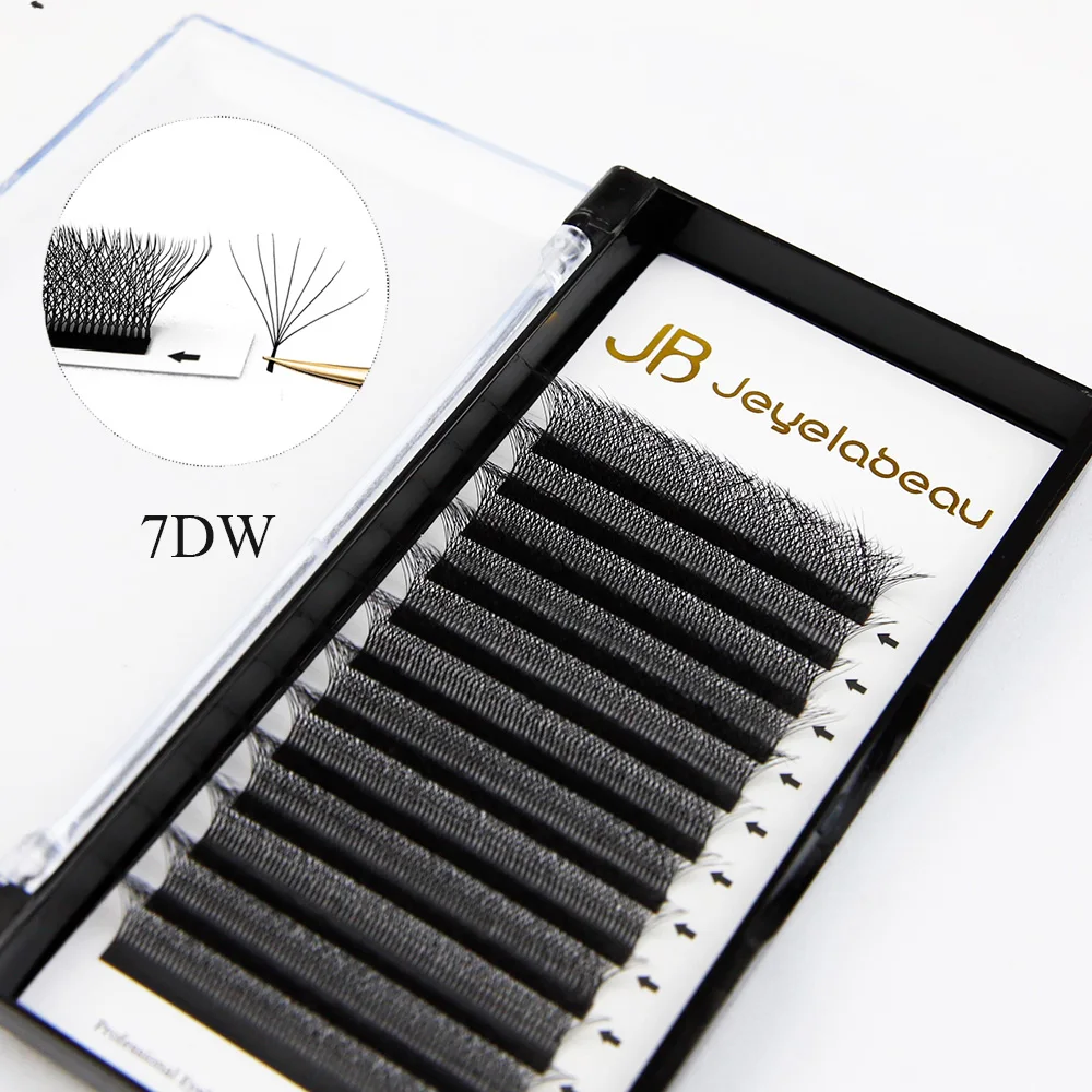 JB Jeyelabeau 7D 8D W Clover Wimperverlenging Natuurlijke Zachte Individuele Valse Wimperverlenging Automatische Bloei W-vormige wimper