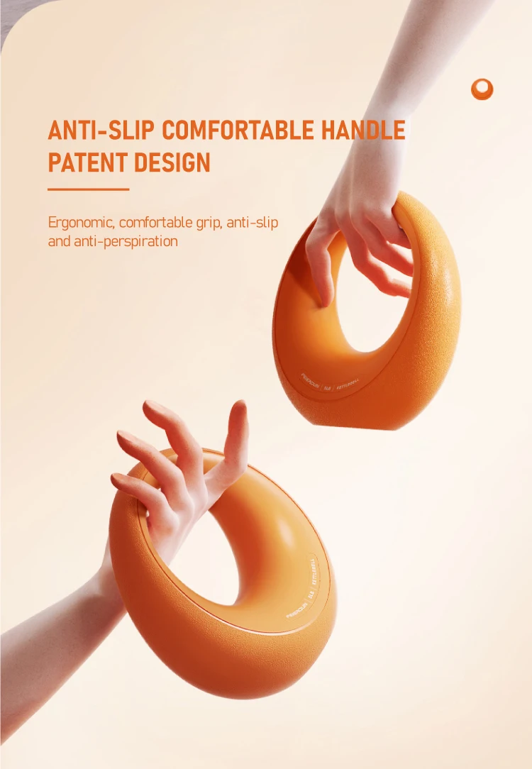 دمبل Kettlebell مصنوع من السيليكون على شكل قمر للنساء لتمارين اللياقة البدنية #3