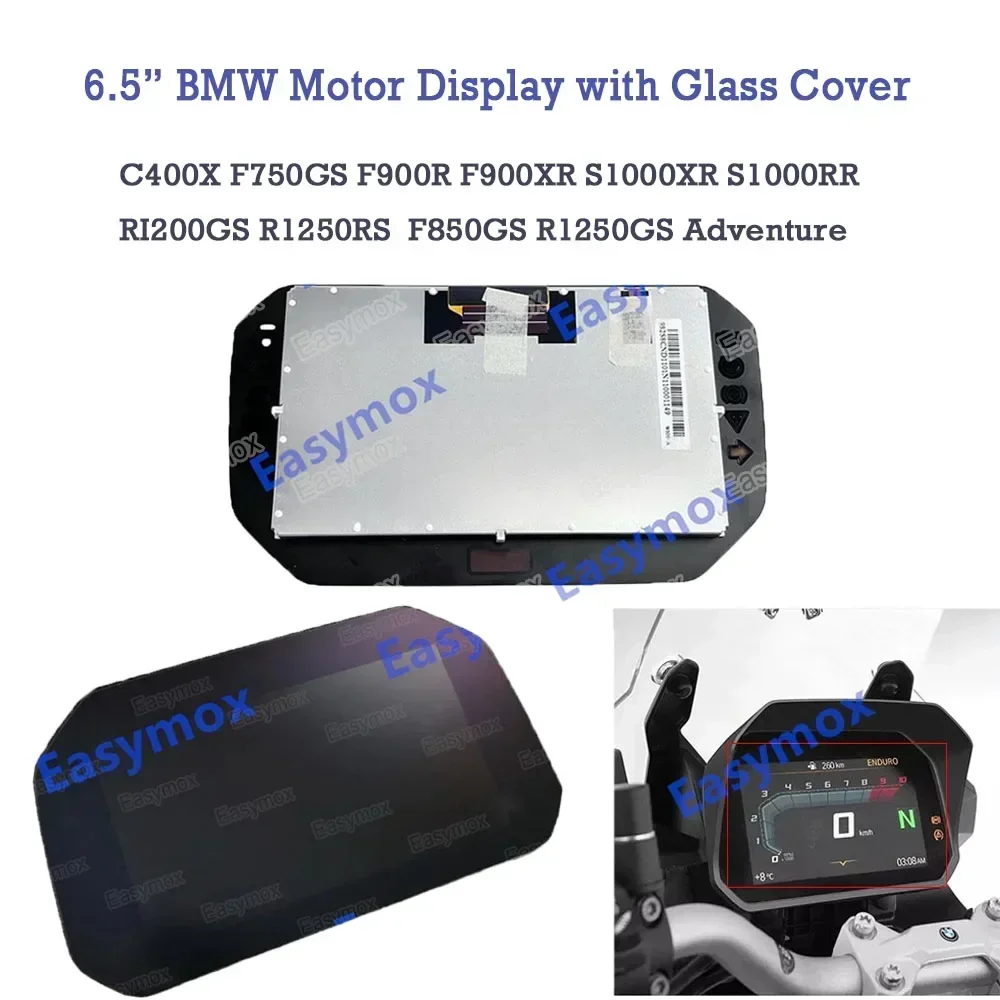 6.5นิ้วจอแสดงผล LCD สำหรับ BMW R1250GS C400X F750GS S1000RR S1000XR F900R F900XR 2018-2022รถจักรยานยนต์หน้าปัดแดชบอร์ดวัดความเร็ว