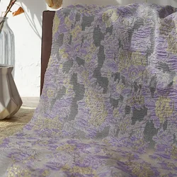 Gold Silk Yarn-dyed Jacquard Fabric Spring Summer Women's Dress Semi-transparent Shirt Pillow Box Packaging Decoration Cloth Diy