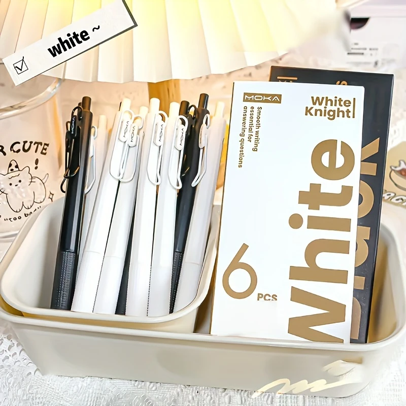 

Набор из 6 выдвижных гелевых ручек, гладкие ручки с тонкими точками 0,5 мм, быстросохнущие чернила, прочный пластик, идеально подходит для школьной заметки