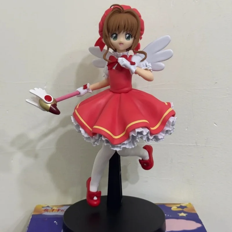 오리지널 반다이 반프레스토 카드 캡쳐 사쿠라 매직 카드 기노모토 사쿠라 PVC 모델 애니메이션 피규어 모델 데스크탑 장식 인형 장난감