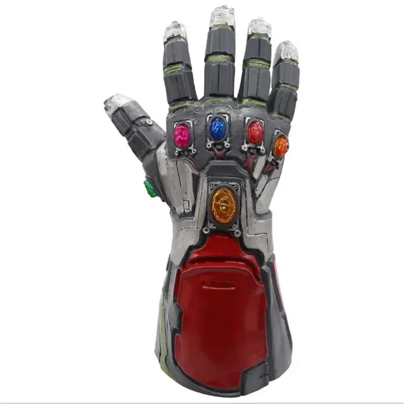 Cosplay 1/1 super-héros Iron Man Thanos gants en Latex Cosplay Costume accessoires de fête lumière LED gants de pierres précieuses déguisement fête Anime