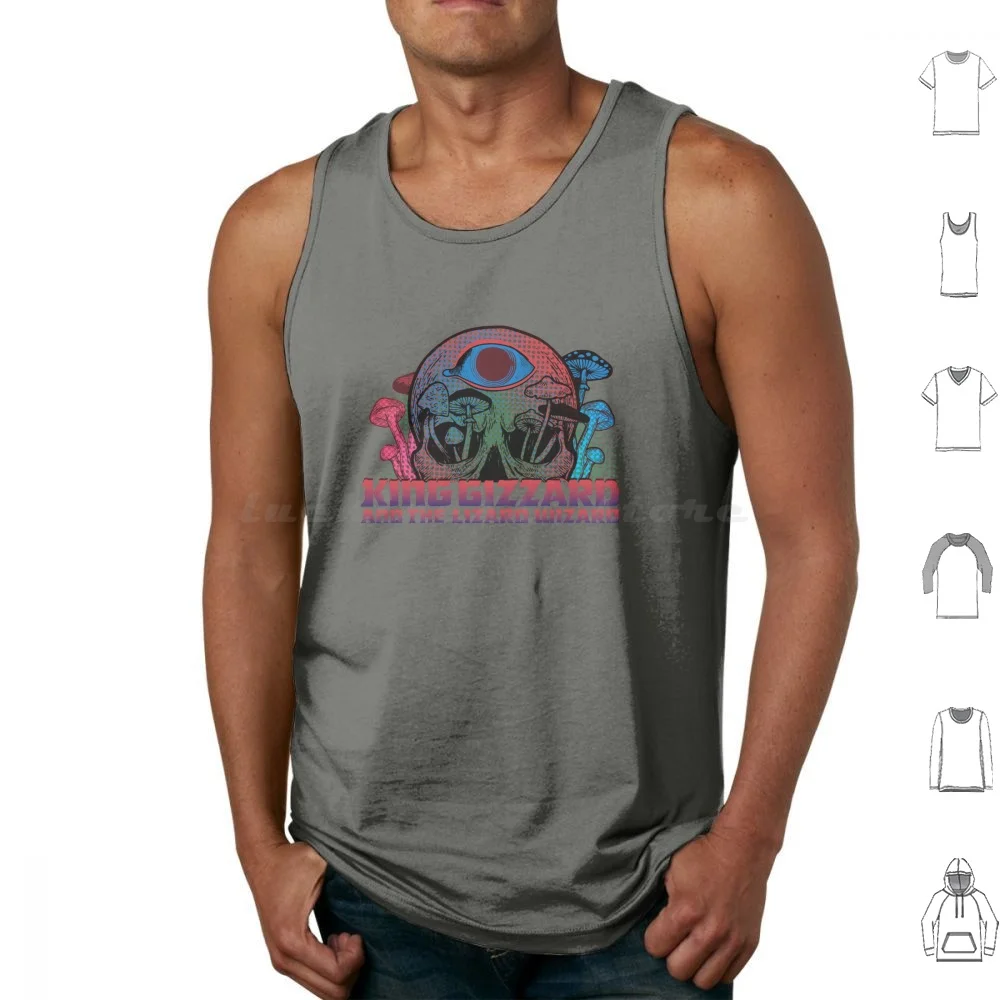 Head On / Pill Tank Tops Vest Sleeveless King Gizzard And The Lizard Wizard King Gizzard Psychedelic Colorful Skull Mushroom