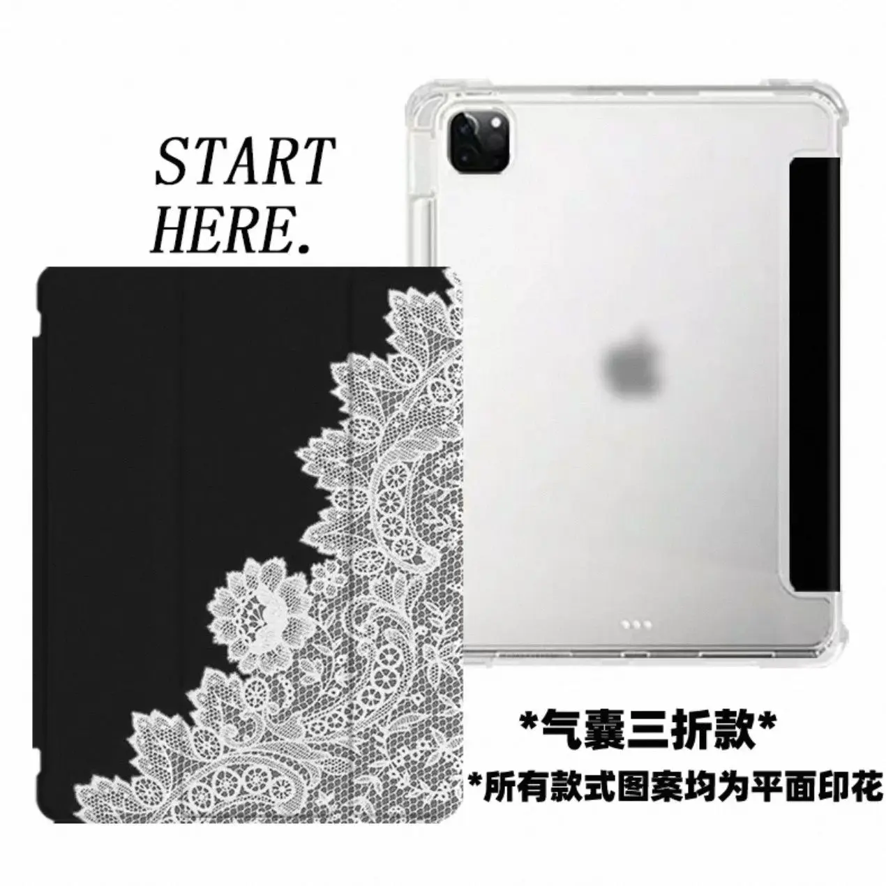 KOREA Splicing Lace ins Y2K Cool Tablet Case For iPad Pro 11 13 M2 M4 M3 10.2 5/6th 7/8/9/10/11th Mini 6 7 Air 1 2 3 4 5 6 Cover