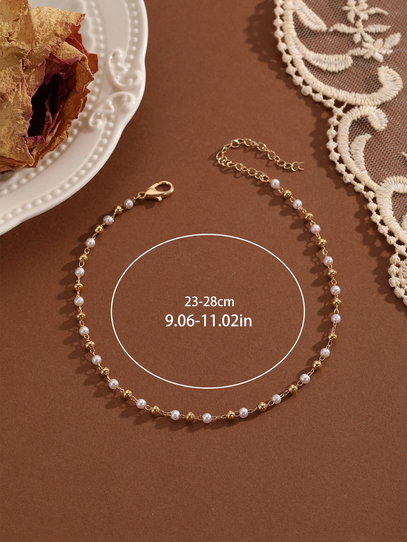 QIAMNI Imitation Pearl Beads Chain Anklet for Women Girls Leg Bracelets Bodychain Gifts Summer Beach Accessories Wedding Jewelry