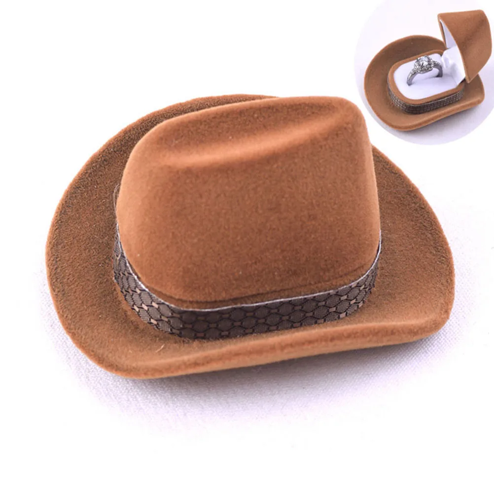 

2 Pcs Jewelry Box Ring Storage ganizer Cowboy Hat Cowboy Hat Ring Storage Holder Shaped Holder Necklace Earring Gift Packaging
