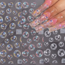 1PC przezroczysta bańka naklejka artystyczna paznokci 8*10CM piękny śliczne 5D pęcherzyki kalkomanie do paznokci samoprzylepne tłoczone Bubble Manicure suwak