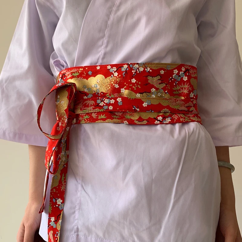 สไตล์ญี่ปุ่น Girdle ร้านอาหารซูชิ Waiter Chef เข็มขัดเอวเสื้อคลุมฮาโอริกิโมโนรัดตัวเอว Obi ชุดเข็มขัดจีน Hanfu เข็มขัด
