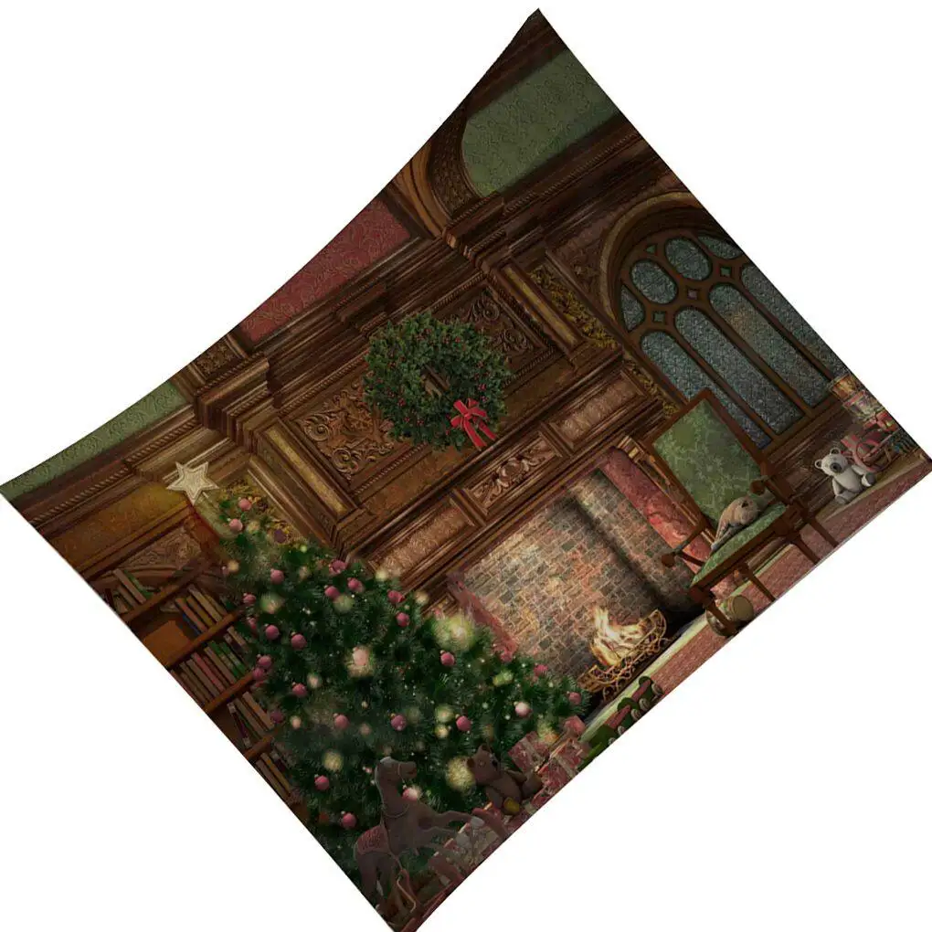 Christmas Theme Wall Hanging Tapestry Polyester Wall Decorations Livingroom Bedroom Ornament