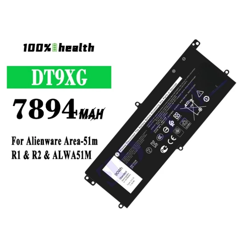 DT9XG 7894mAh High-Quality Laptop lithium battery for Dell Alienware Area-51m R1 R2 ALWA51M Rechargeable Batteries