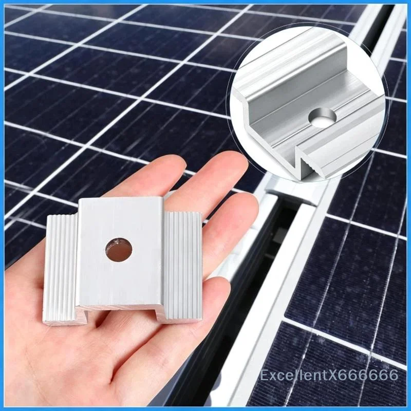 1/12 Pcs Solar Panel Mid Clamps,Solar Panel Bracket Aluminium Mounting Accessory