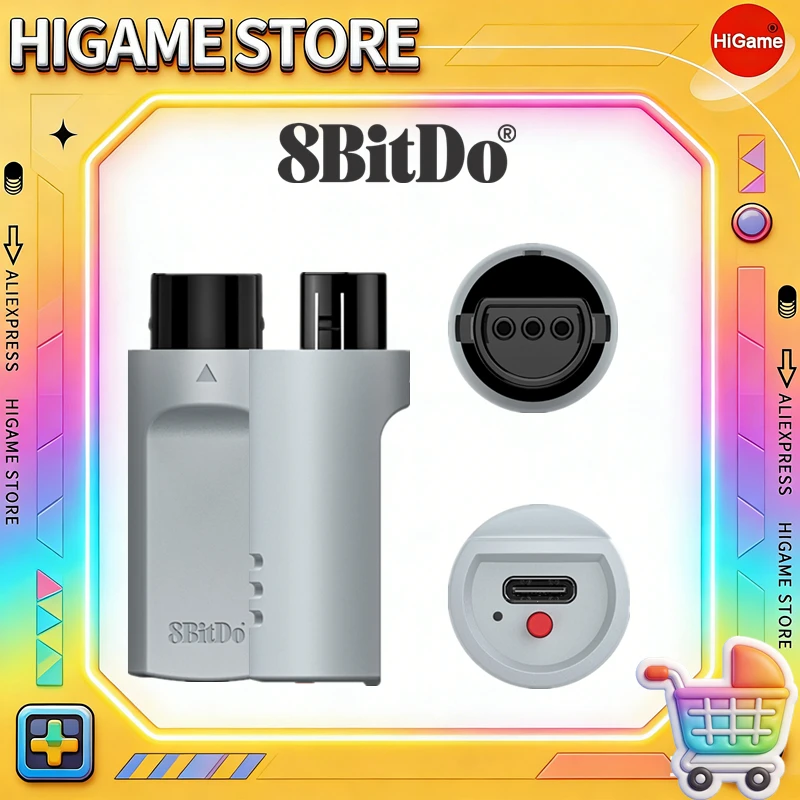 Acessórios para Gamepad 8BitDo: Receptor Retrô para Controle Sem Fio, Compatível com Windows 10/11, Bluetooth e Cabo USB