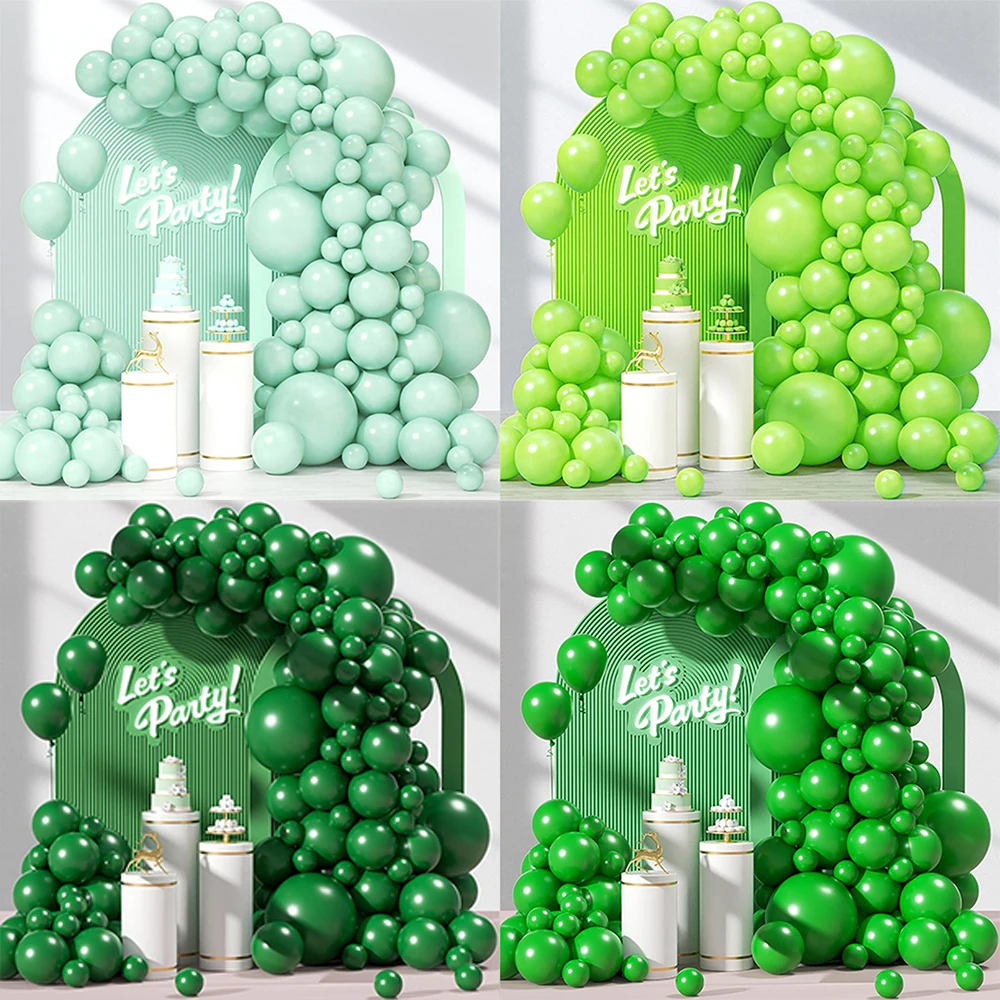 5/10/12 Zoll Grüne Ballons Metallisch Retro Salbei Oliv Pastellgrün Latex-Ballons für Babyparty Hochzeit Geburtstag Party Dekoration
