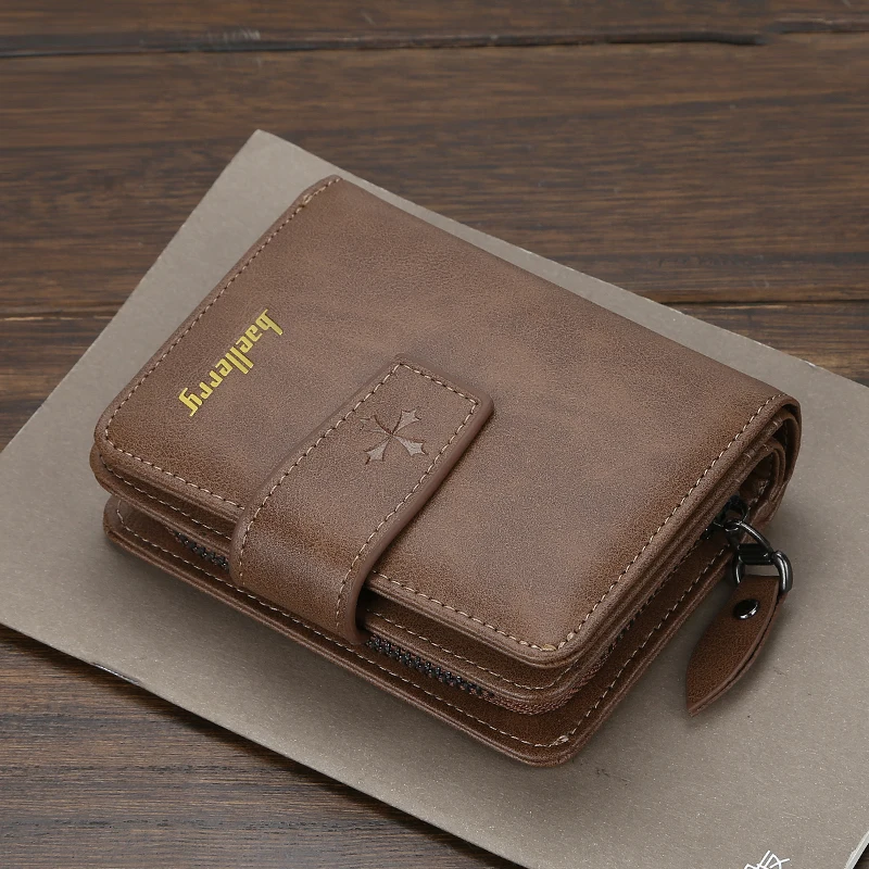 Trendige Herren-Geldbörse mit Schnalle, kurze Geldbörse im schlichten Street-Style, modisches Herren-Accessoire mit mehreren Kartenfächern, multifunktionale Herren-Geldbörse mit großem Fassungsvermögen. – Detail 19