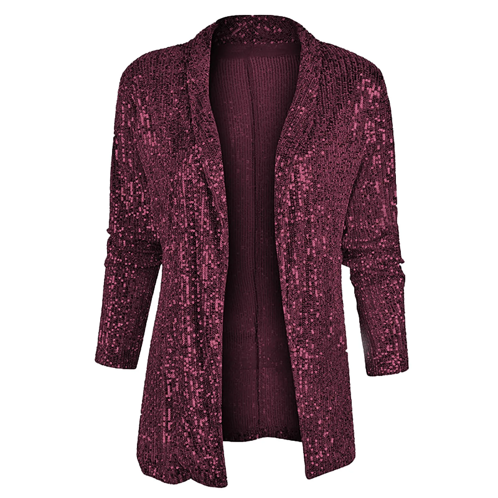 Vintage Sequins Suit Jackets Women\'s Long Sleeve Lapel Shiny Blazers Outerwear Elegant Sequined Tops Party Streetwear Clothes