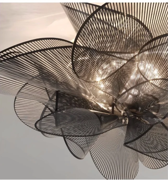 Nordic Acrylic Petal LED Ceiling Chandelier Bedroom French