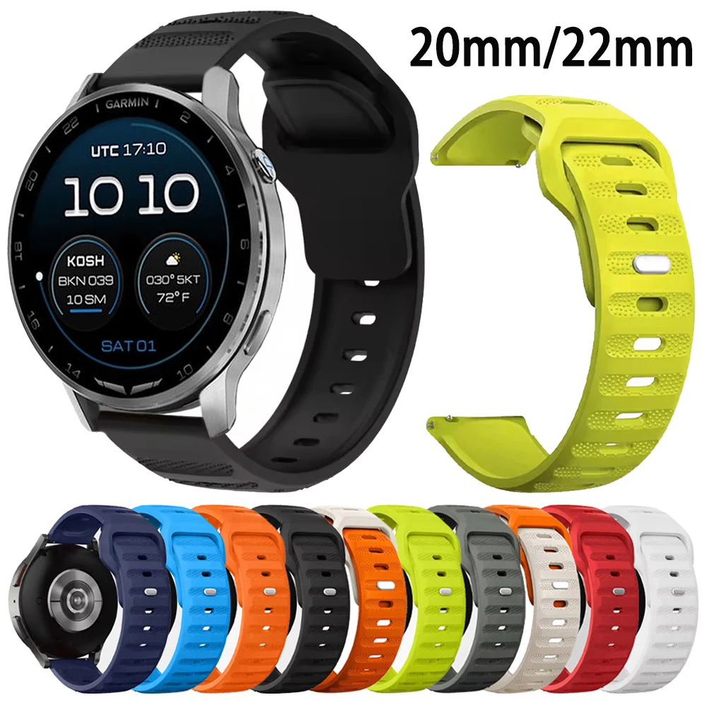 Silikon-Sportarmband 20mm 22mm für Garmin Forerunner 255 265 245 165 570/D2 Air X15 Armband für Garmin Venu 4 3 2 SQ Uhrenarmbänder