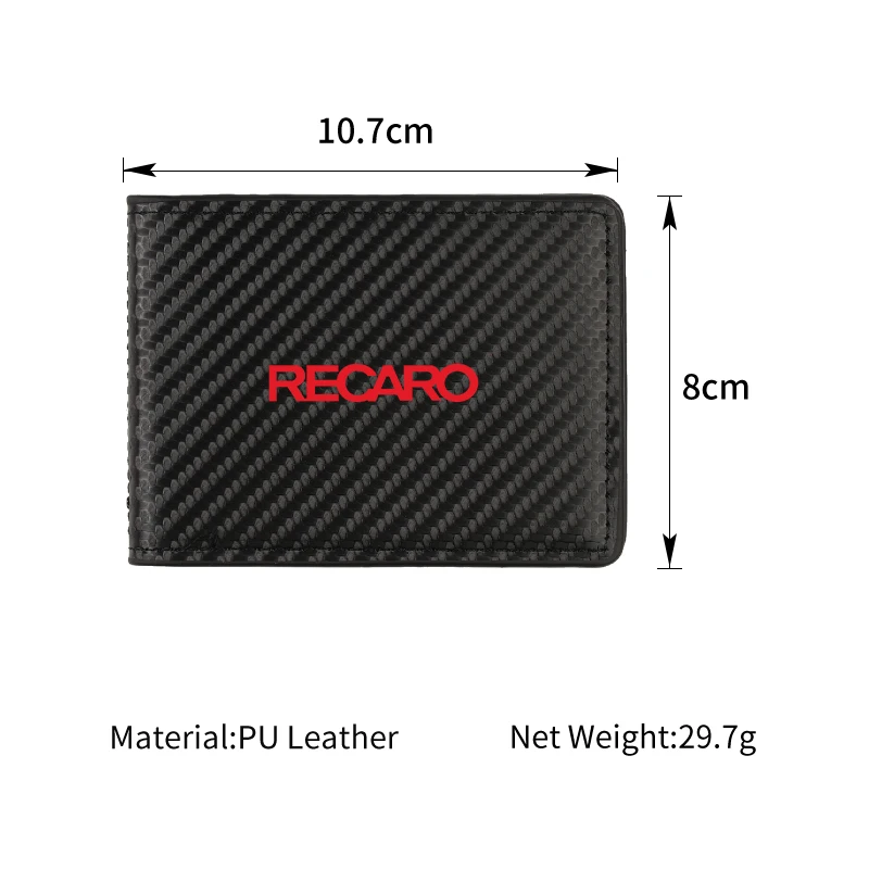 Carbon Fibre Car Driver License Cover Credit Card Holder Storage Accessories For RECARO