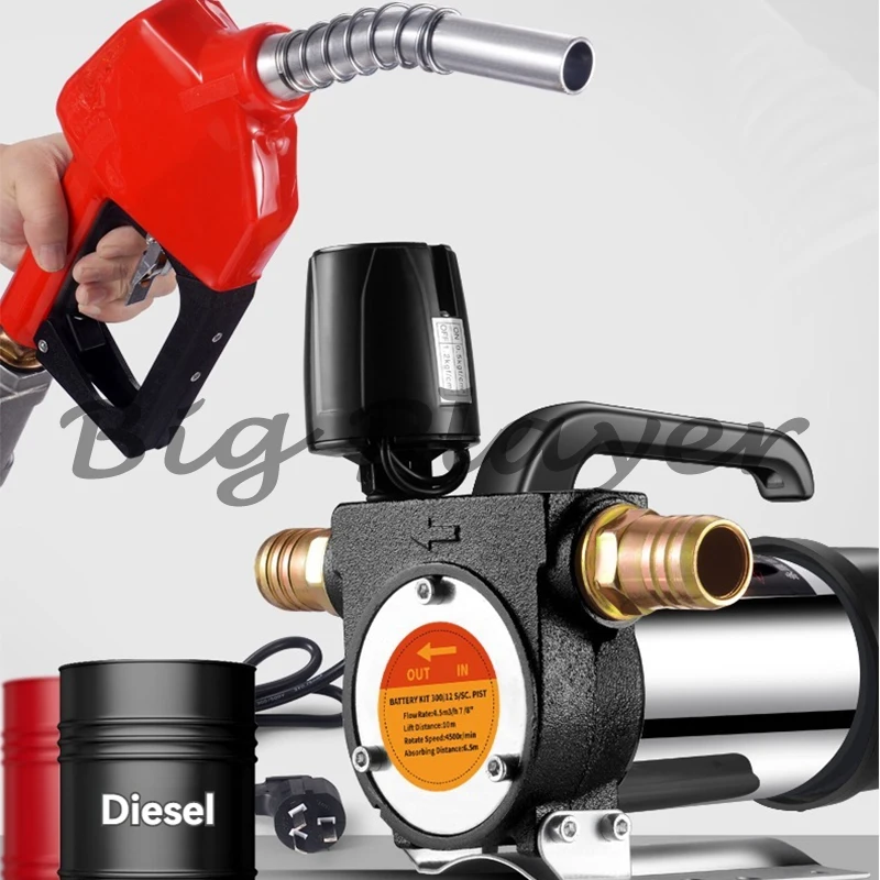 

220v Electric DC 12v/24v Oil Pump Self Priming For Diesel Kerosene Transfer Fuel Oil Well Water Pump Fuel Dispenser 60L/min