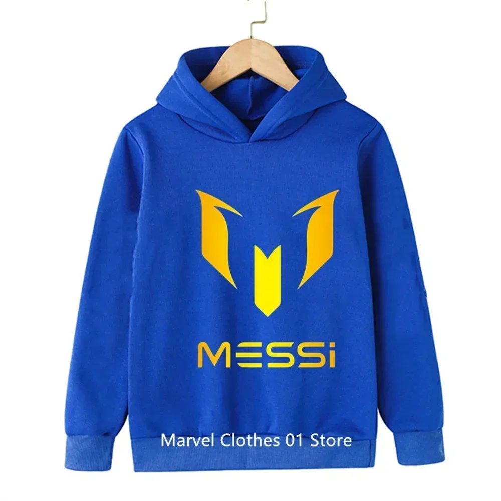 Cartoon Messi No. 10 Children\'s Spring and Autumn Kids Long Sleeve Hoodie Sportswear Baby 3-14 Years Old Boys Football Suit