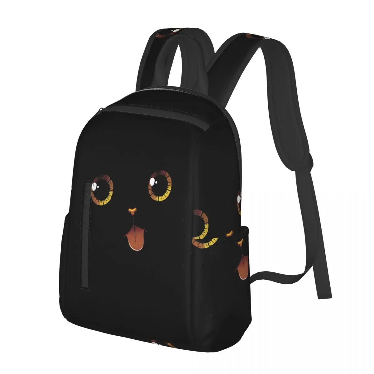 Cute Black Cat Minimalist Tongue By Tobe Fonseca Student Backpack School Bag Hiking Travel Daypack for Boys Girls Bookbag