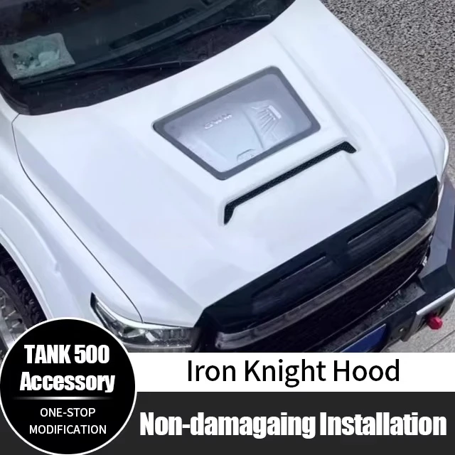Car Upgrade Modification Iron Knight Engine Bonnet Hood for GWM Tank 500 Accessories