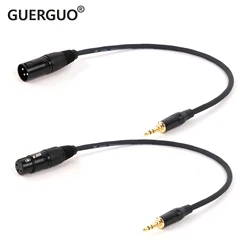 Guer3.5 1/8mm XLR kablo adaptörü dengeli Mini jak inç TRS Stereo erkek 3Pin XLR erkek/Fema mikrofon ses kablosu