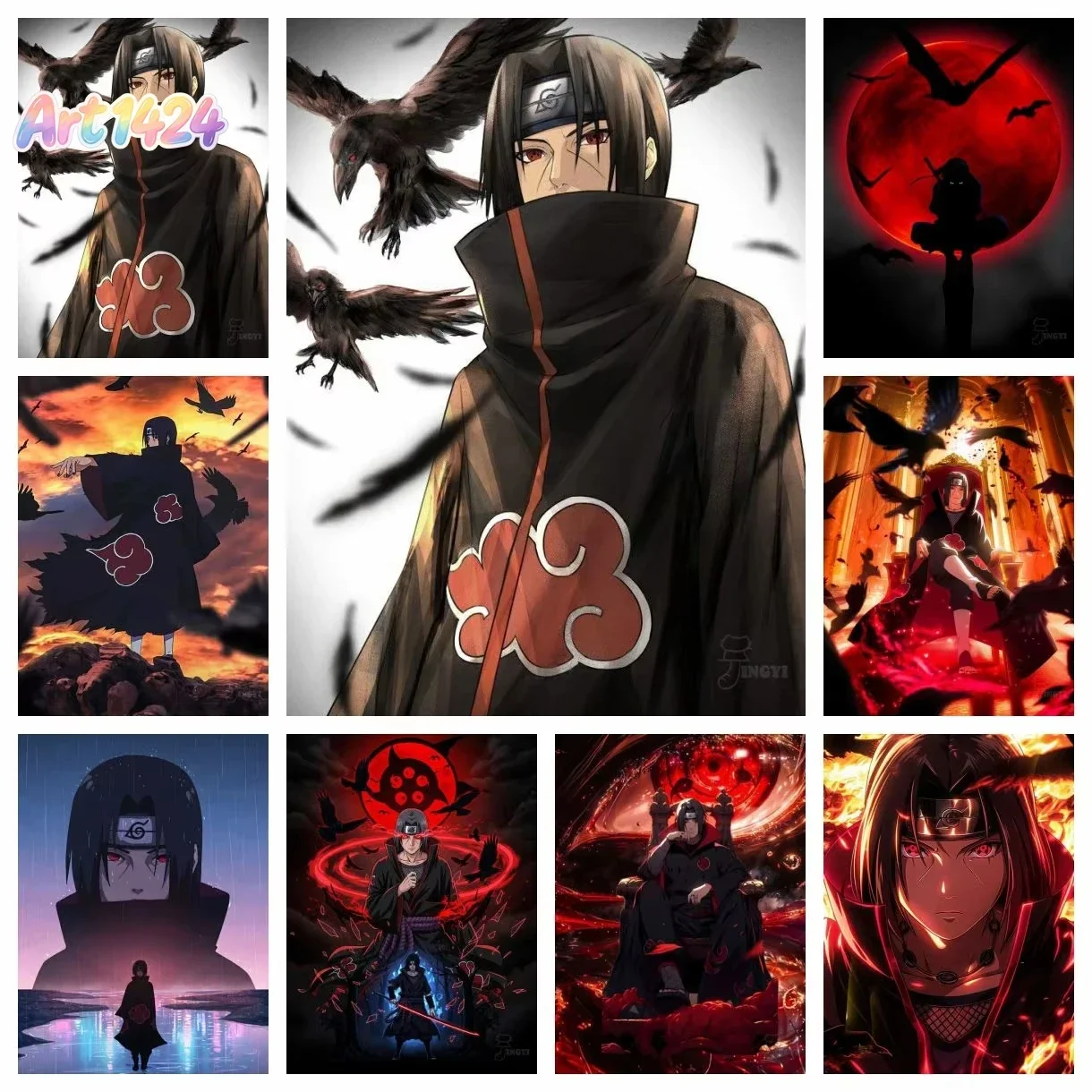 Naruto Itachi Uchiha Art Picture Canvas Painting Poster Figure Japanese Anime Wall Bedroom Mural Decoration Gift Cuadros