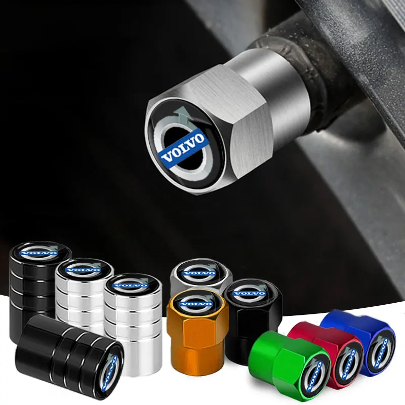 3D Styling Car Wheel Tire Valve Caps Stem Caps Decoration For Volvo XC90 S60 V40 XC60 S80 S40 V70 V50 S90 T6 V60 V90 XC40 XC70