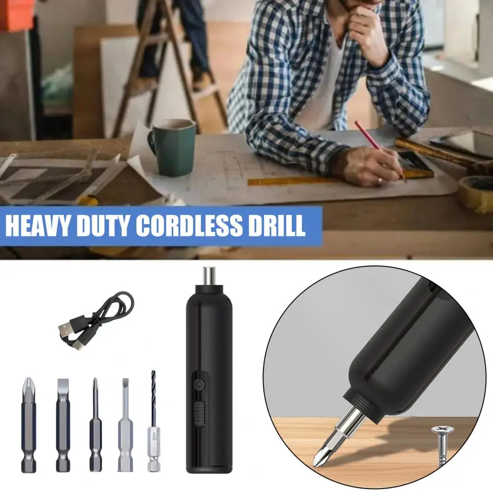 Diy Furniture Assembly Kit Cordless Electric Screwdriver with Rechargeable Battery 5-piece Bit Set Home Diy Furniture Assembly