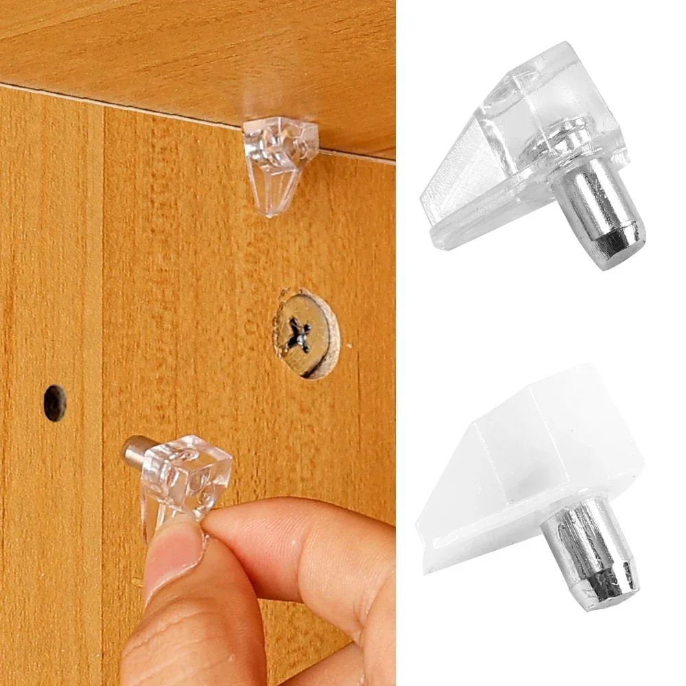 Shelf Support Pegs Plastic Laminate Support Studs Cabinet Wardrobe Shelf Holder Pins Glass Plate Furniture Shelves Bracket Peg