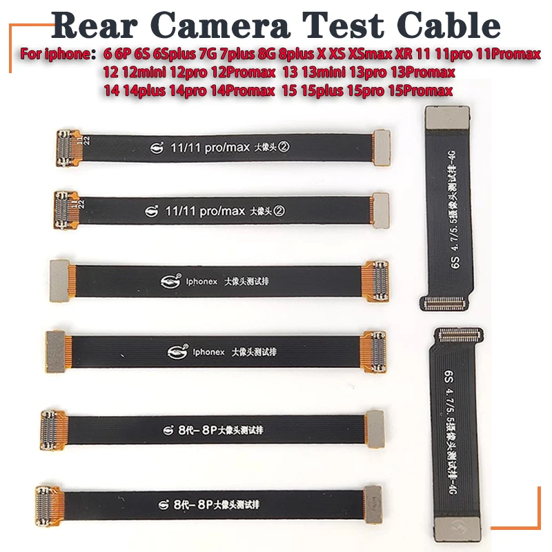 

Rear Back Camera Tester Extend Flex For iPhone 6 6S 7 8 X XS XR 11 Pro Max 12 13 Mini 14 15 plus Rear Camera Test Cable