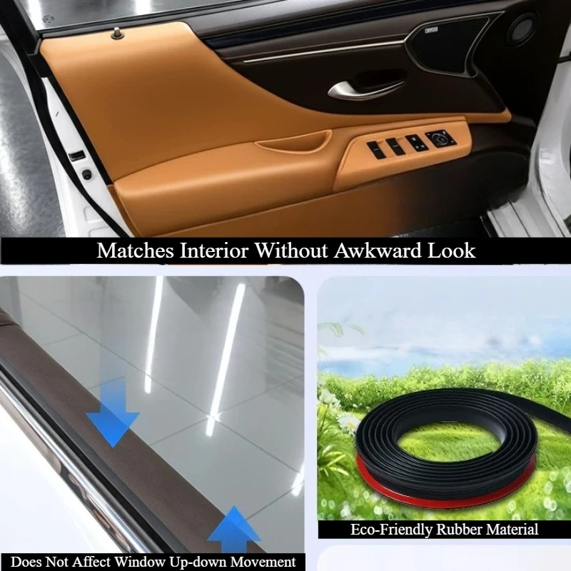 For Lexus RX/NX/GX/LM/LS/LC/RZ/UX/LX 4‑Door Window Weatherstrip Upgraded Thickened Widened Sound‑Insulate Waterproof Accessories