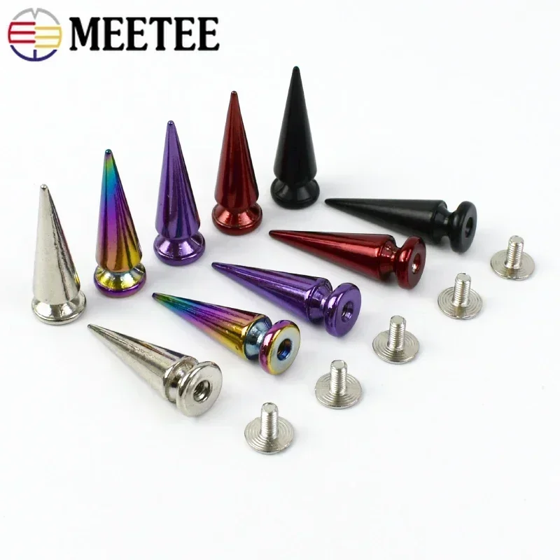 

10/30/50Pcs Punk Metal Rivets Spikes for Clothes Screwback Cone Studs Bag Purse Shoes Decor Nails DIY Leather Crafts Accessories