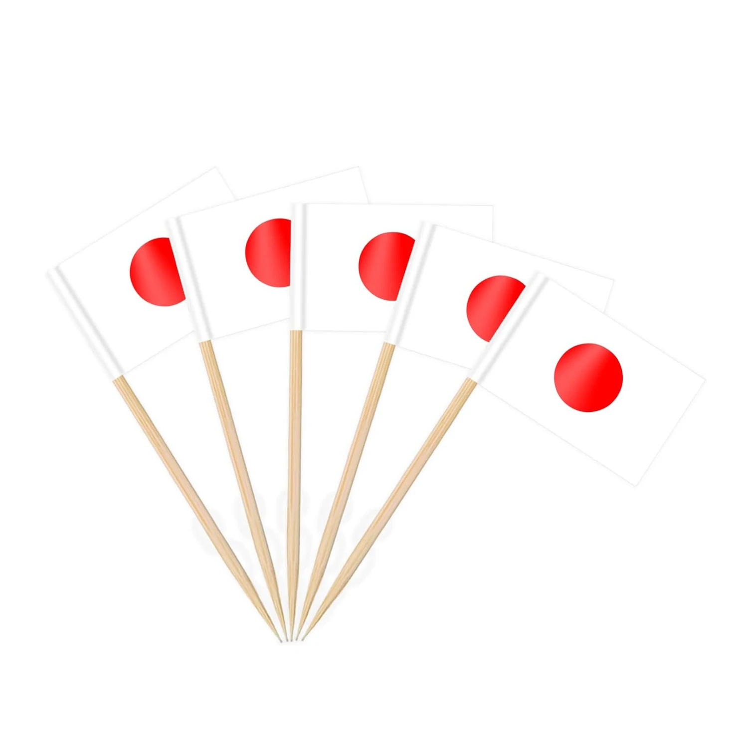100 Pcs Japanese Toothpick Flags Small Mini Japan Flags on Stick Food Labels Signs Tags for Party Buffet Cupcake Toppers Fruit