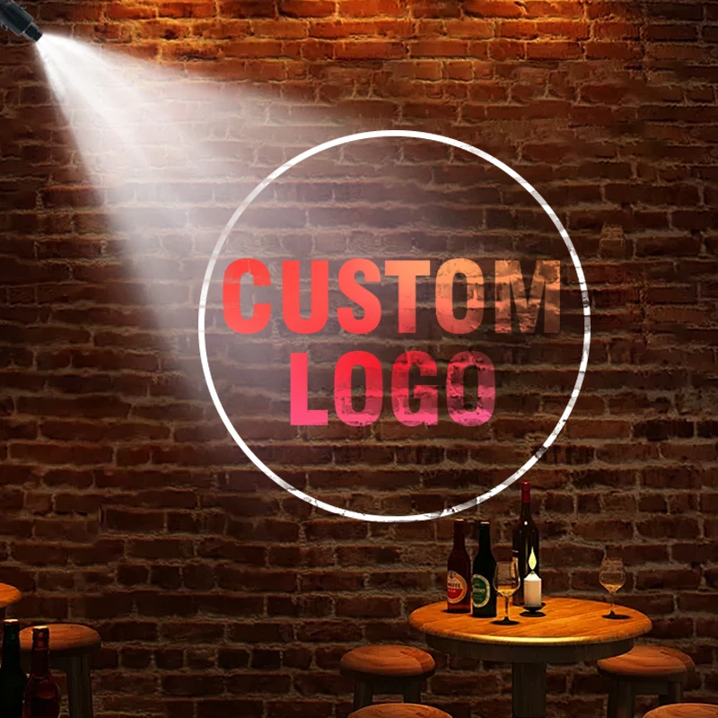 Custom Gobo Projector Light Logo Lights Outdoor LED Rotating Customized Logo Spotlight for Commercial Shop Entrance Floor