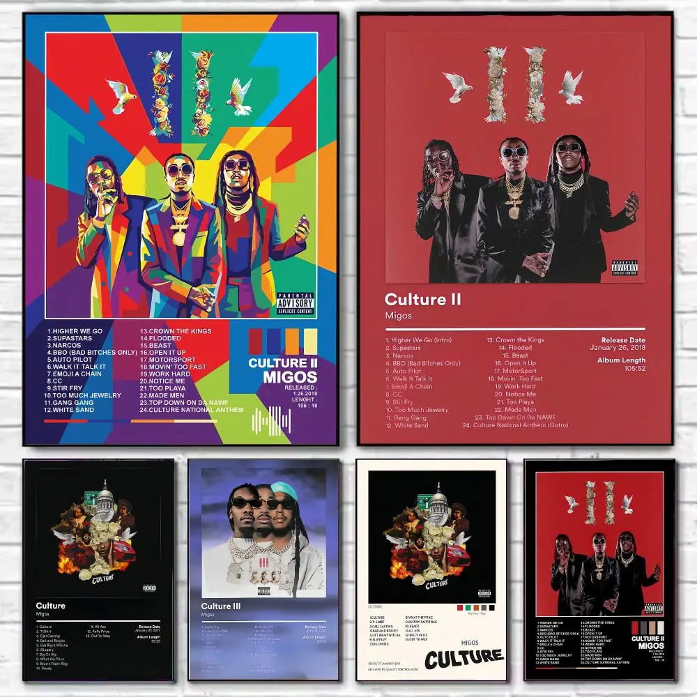 Singer Album M-Migos Poster HD Art Decorative Wall Art Waterproof Home Décor for Living Room Bedroom Café Stylish Gift