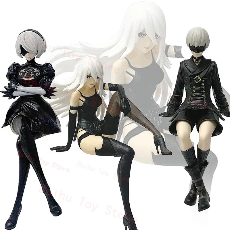 14cm NieR: Automata Yorha Type A2 Figure Anime Yorha 2B 9S Action Figures PVC Collection Desk Decor Model Doll Toy Boys Gift