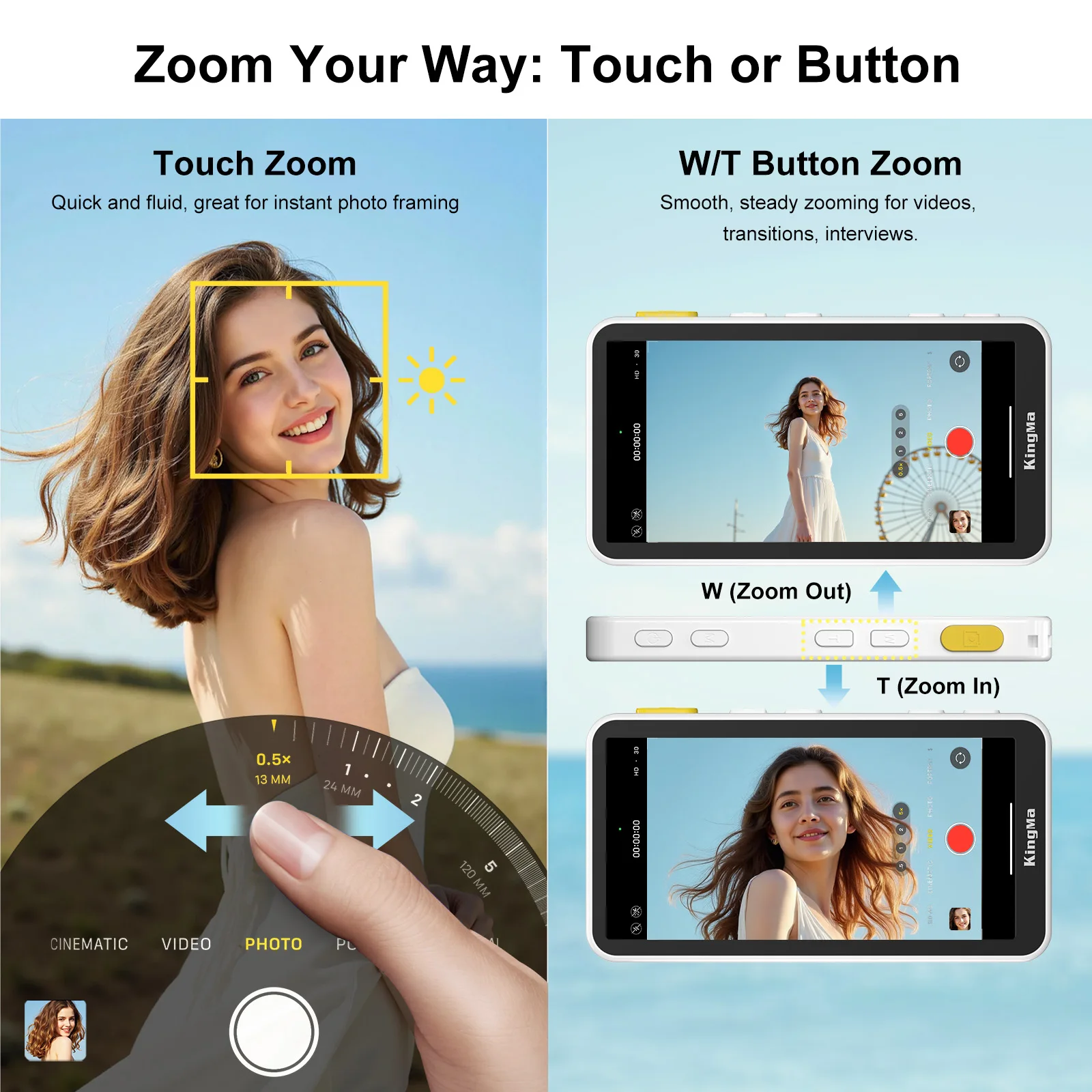 PH02 ULTRA Telefon Vlog Selfie Monitor 4-Zoll-Touchscreen-Videoübertragung Rückfahrkamera-Monitor für TikTok, für iPhone