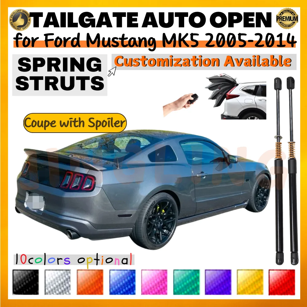 

Qty(2) Trunk Struts with Spring for Ford Mustang Mk5 (S197) Coupe With Spoiler 2005-2014 Rear Tailgate Boot Lift Supports Shocks